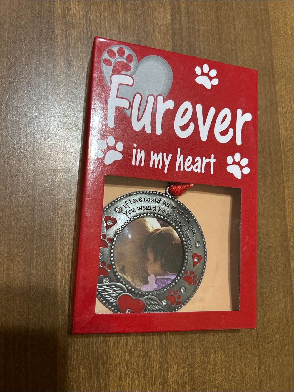 Banberry Designs Furever In My Heart Silver Pet Memorial Frame Ornament